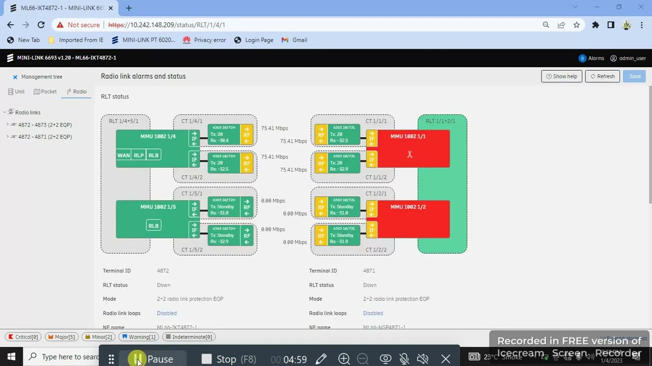 Ericsson Mini Link || Ml6693 SD || Link Configuration