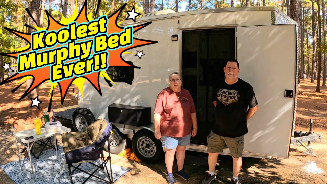 7×14 Cargo Trailer Conversion with simple and inexpensive Murphy Bed Kit. As simple as it gets.