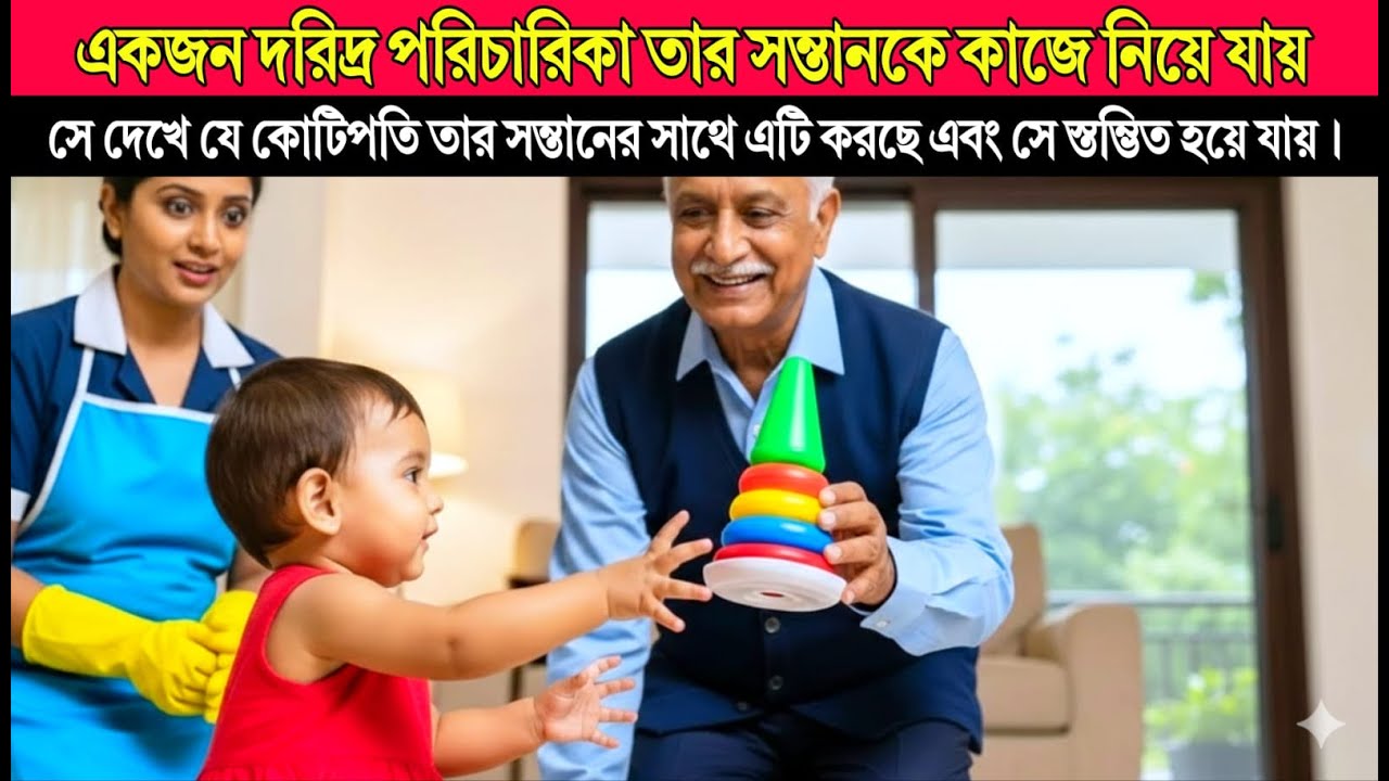 একজন দরিদ্র পরিচারিকা তার সন্তানকে কাজে নিয়ে যায়। সে দেখে যে কোটিপতি  তার সন্তানের সাথে এটি করছে....