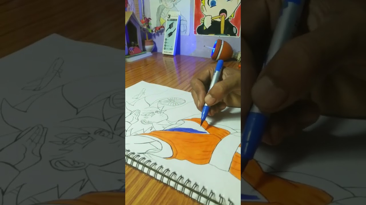 Goku drawing with a fast forward ⏩ 