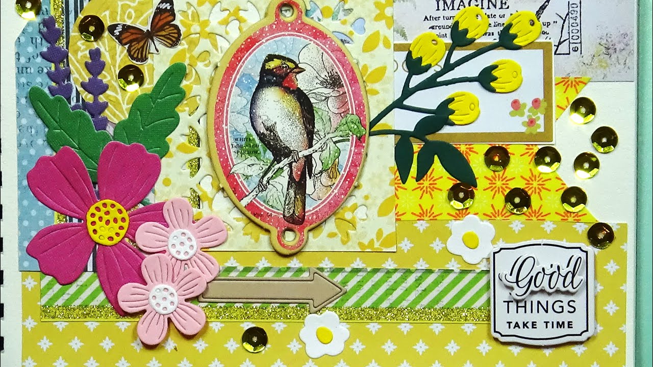 Art Journal Page using dies and pattern paper