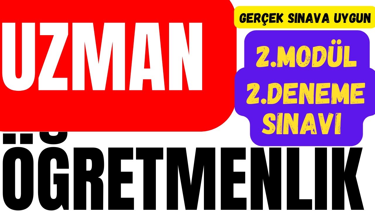 #uzmanöğretmenlik ve #başöğretmenlik Sınavı 2. Modül 1. Deneme Sınavı (Metin Özdamarlar ÖBA Deneme )