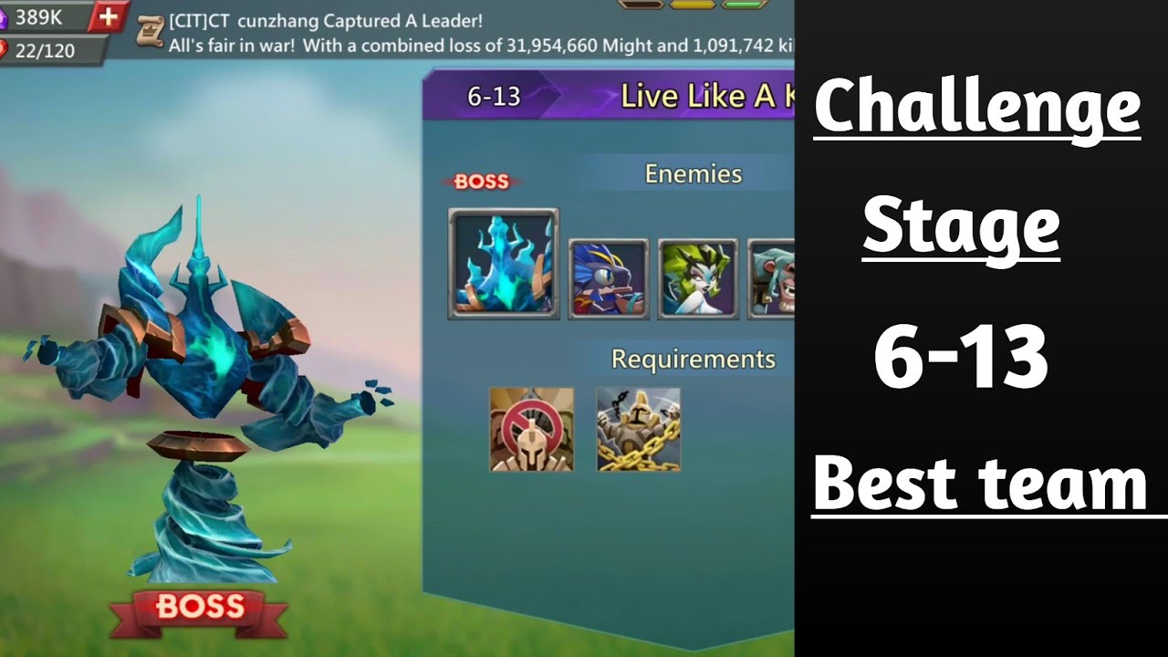 Lords mobile Challange stage 6-13 best f2p team