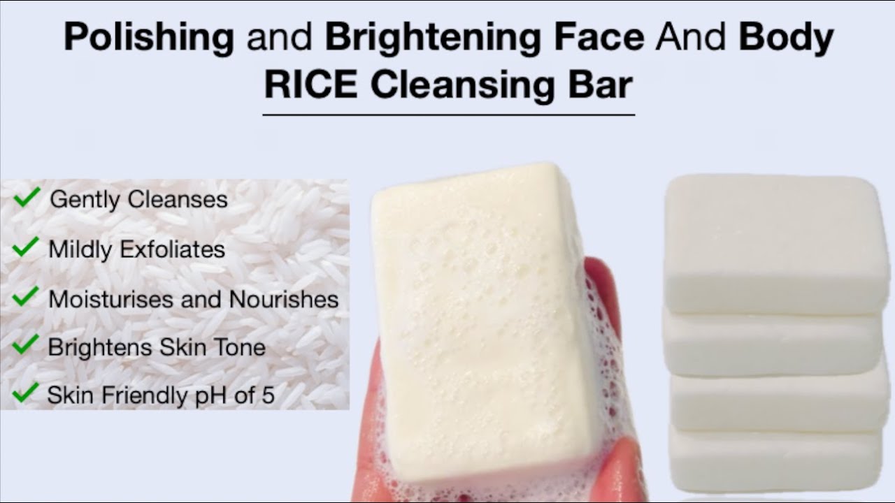Skin Polishing Rice Cleansing Bar For Face And Body (pH Value 5) Rich Lather
