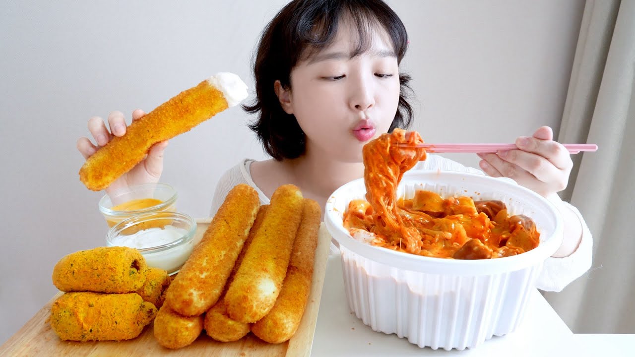 치로스와 로제엽떡 먹방🧡당면 추가, 치즈추가 엽떡은 사랑.. 뿌링핫도그까지!🤤REALSOUND MUKBANG | tteokbokki, BHC Chiros