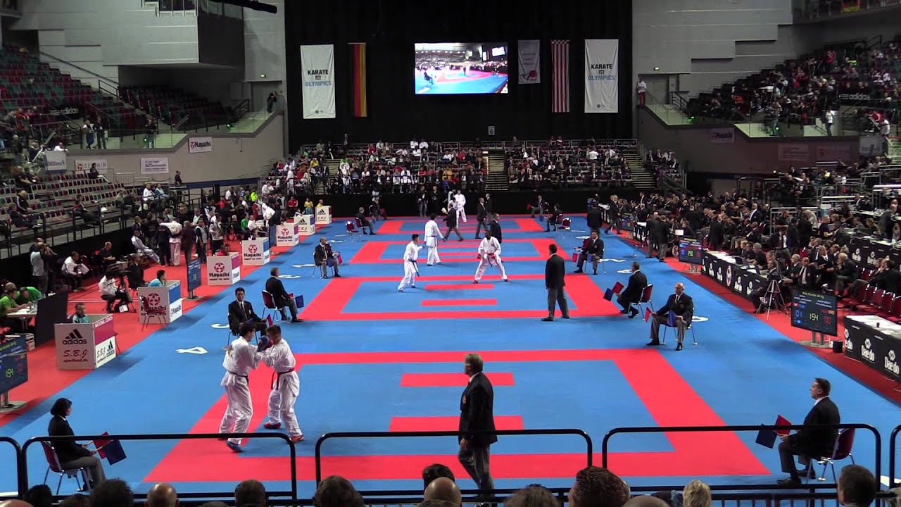 General view of the four tatamis of the &Ouml;VB Arena - 2014 World Karate Championships