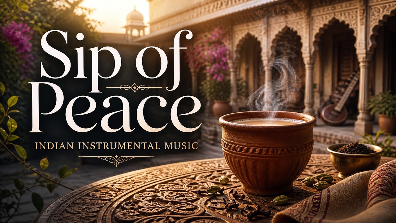 Indian instrumental music. Sip of Peace. Peaceful, background music. Traditional Indian music.