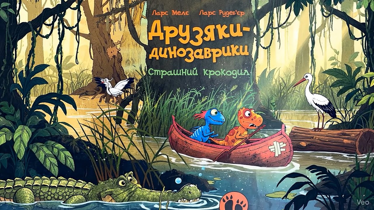 Друзяки-динозаврики. Страшний крокодил - Казка для дітей українською
