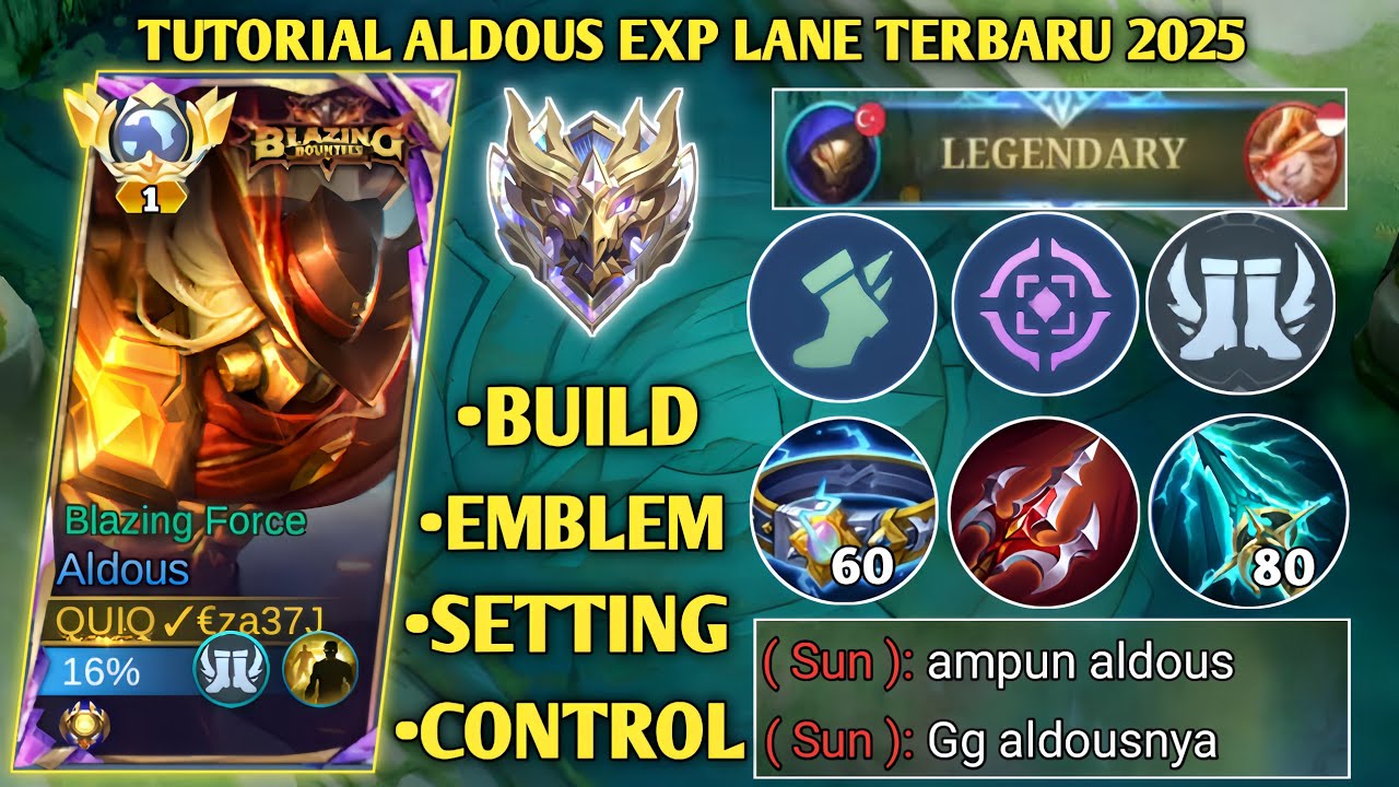 TUTORIAL ALDOUS EXP LANE TERBARU 2025! TIPS, BUILD, ROTASI, EMBLEM | ALDOUS BEST BUILD 2025 - MLBB