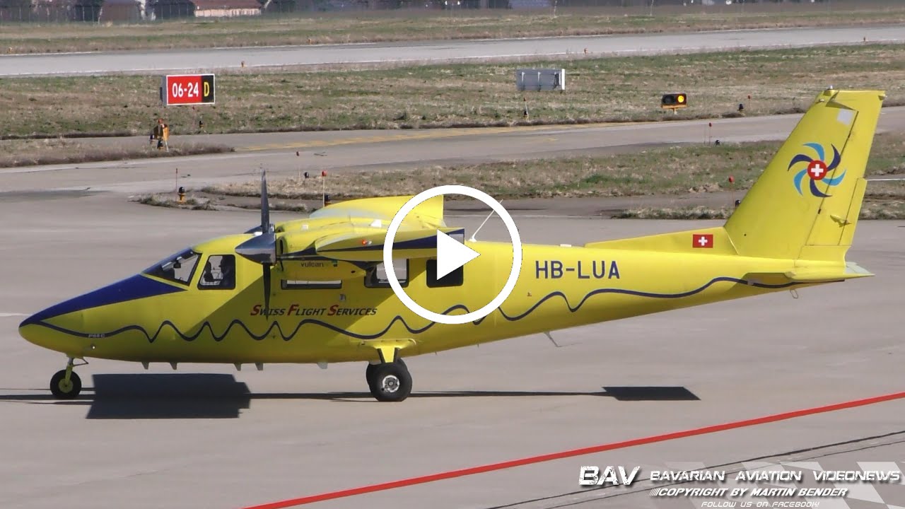 Partenavia P.68C Victor - Swiss Flight Services HB-LUA - takeoff at Memmingen Airport
