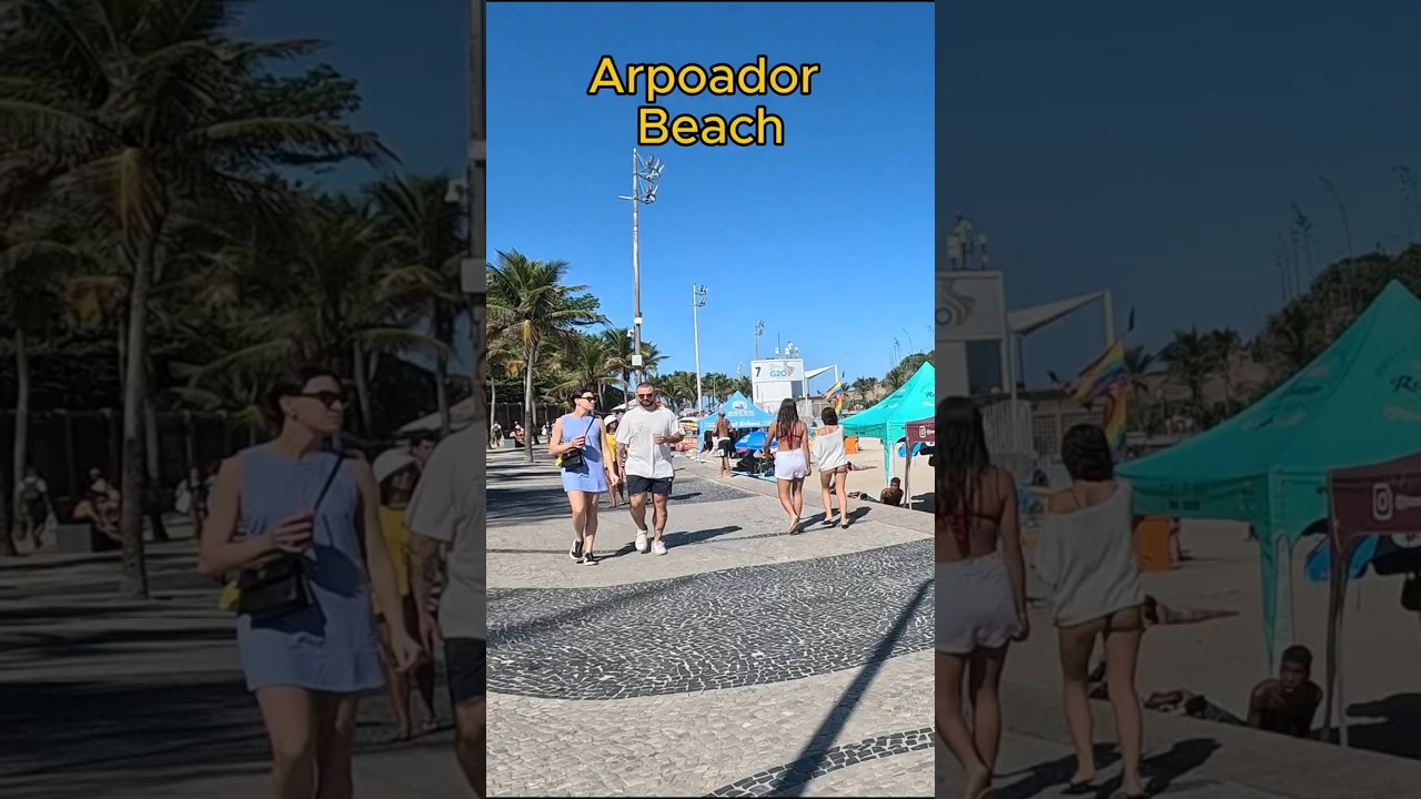 Walking in Arpoador Beach | 4K 🚶📹❤️🌞🌎 #citytrip4k #arpoador  #travel #riodejaneiro #beach #brazil