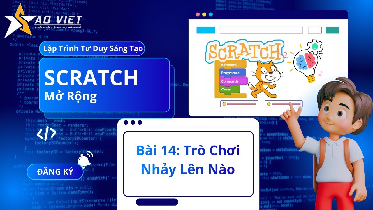 Khóa Học Lập Trình Tư Duy Sáng Tạo Scratch Mở Rộng – Bài 14: Trò Chơi Nhảy Lên Nào