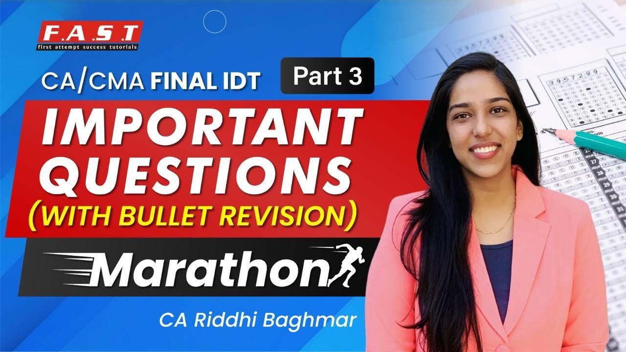 CA/CMA Final IDT - Important Questions - Exemptions, Tax Invoice, Registration