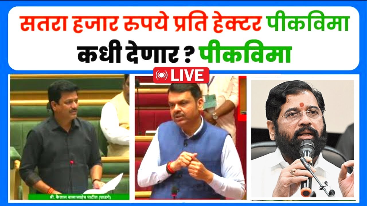 शेतकऱ्यांना 2025 चा हेक्टरी 17 हजार रुपयांचा पीकविमा | अर्थसंकल्पीय अधिवेशन लाईव्ह