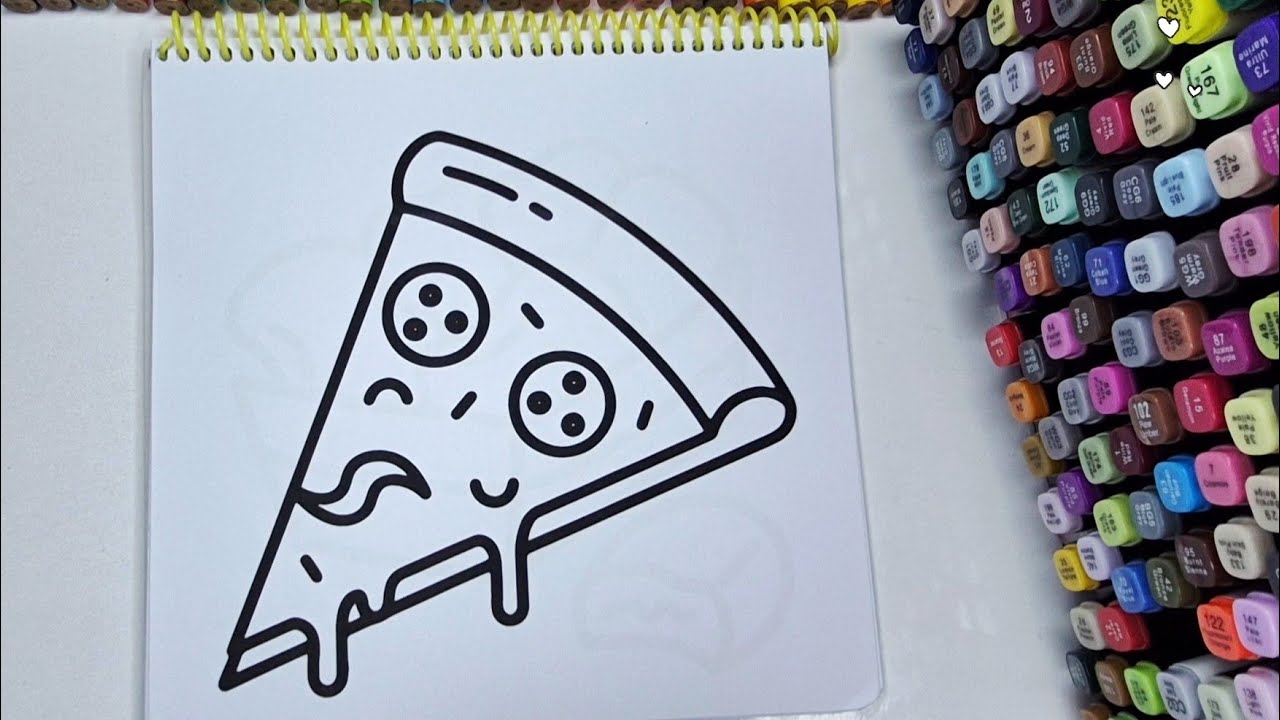 ASMR Relaxing Cute Pizza Coloring 🍕🎨 So Satisfying & Adorable Food Art