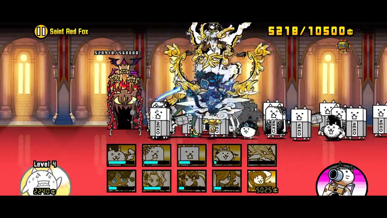 Beating saint Red Fox in battle cats