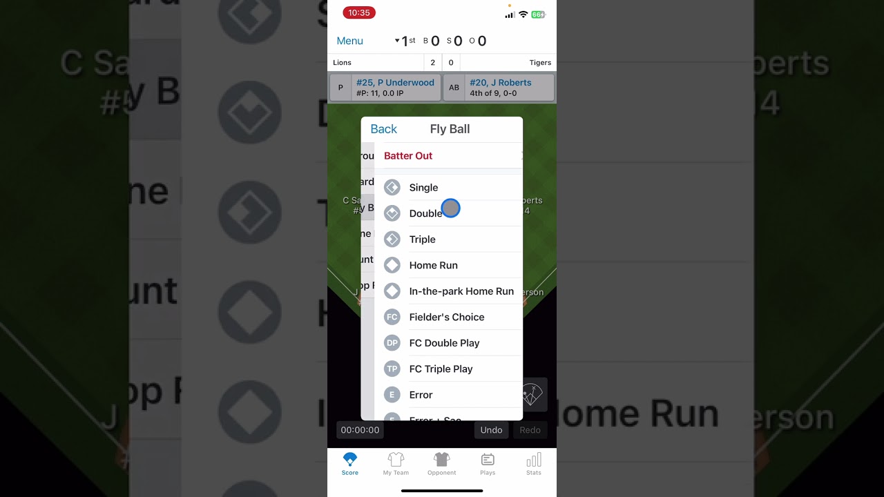 GameChanger - How to score Coach Pitch, run rules for the half inning, using the Menu for overrides