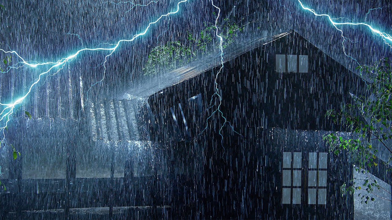 99% Instantly Fall Asleep, Beat Insomnia | Intense Rainstorm on tin Roof & Powerful Thunder at Night