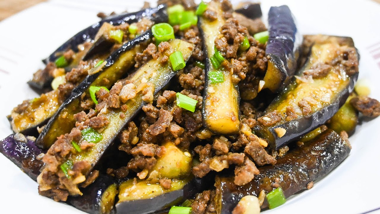 Eggplant with Minced Beef Stir Fry