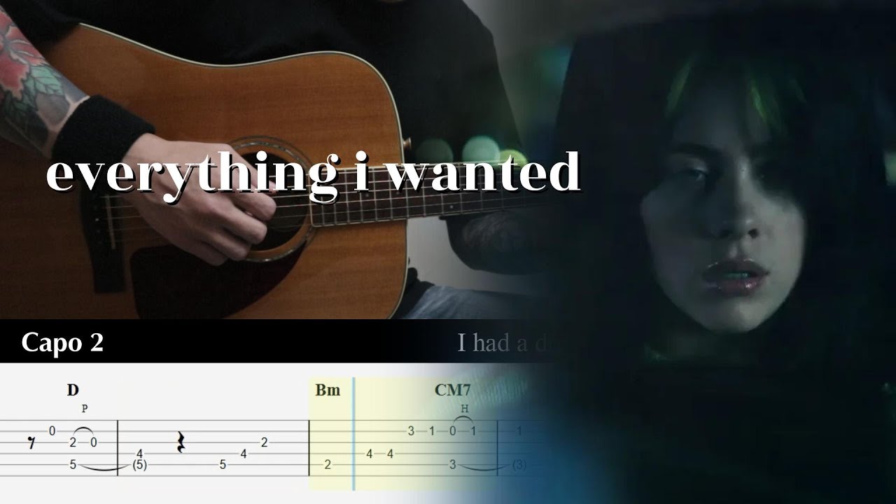 everything i wanted - Billie Eilish - Fingerstyle Guitar TAB Chords