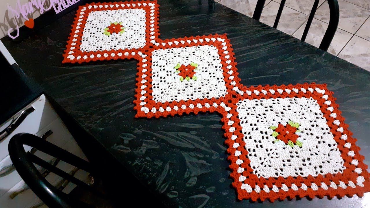 Trilho de mesa rápido   #facildefazer  #marysouzacroche
