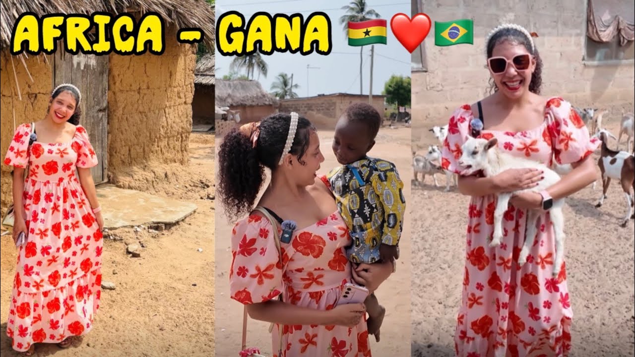Conheci o vilarejo e a fazendinha do meu marido africano | Reação de brasileira 🇬🇭♥️🇧🇷