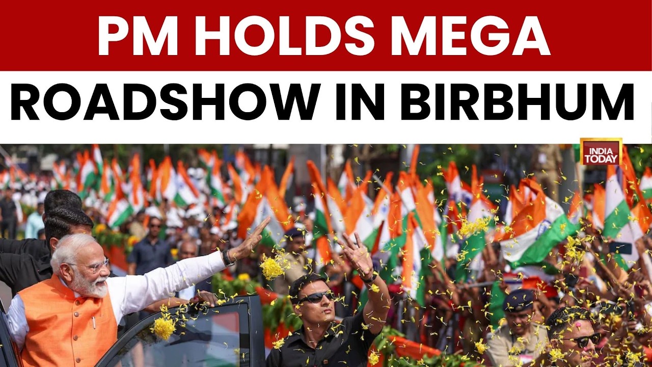 PM Narendra Modi Holds A Mega Roadshow In Birbhum | West Bengal | Assembly Elections