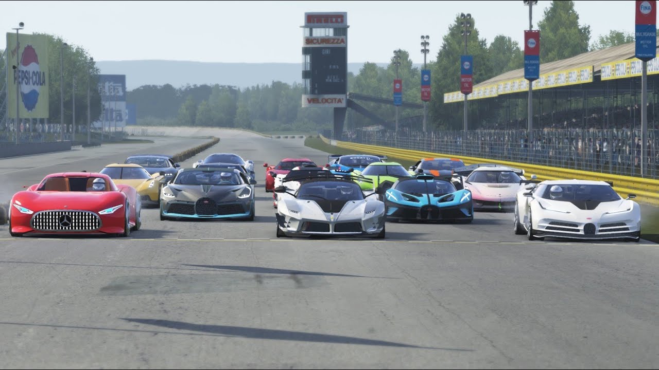 Devel Sixteen vs Hypercars at Monza Full Course