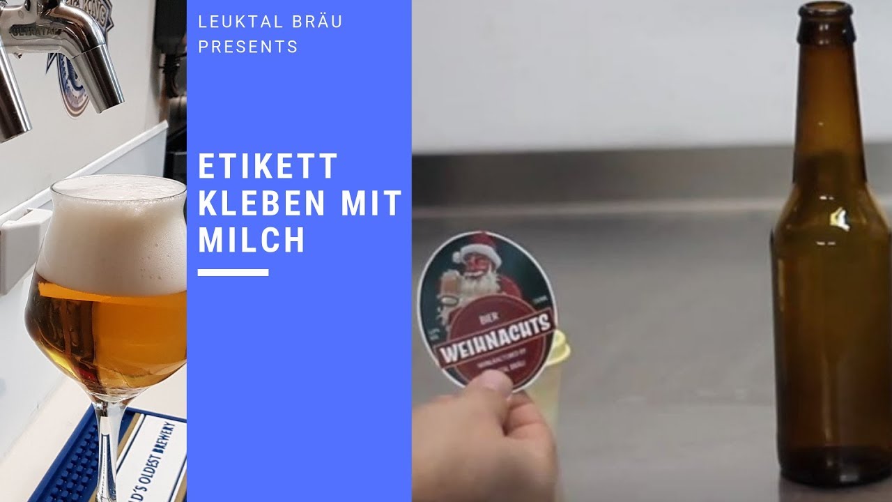 Etiketten kleben mit Milch #Flaschen etikettieren