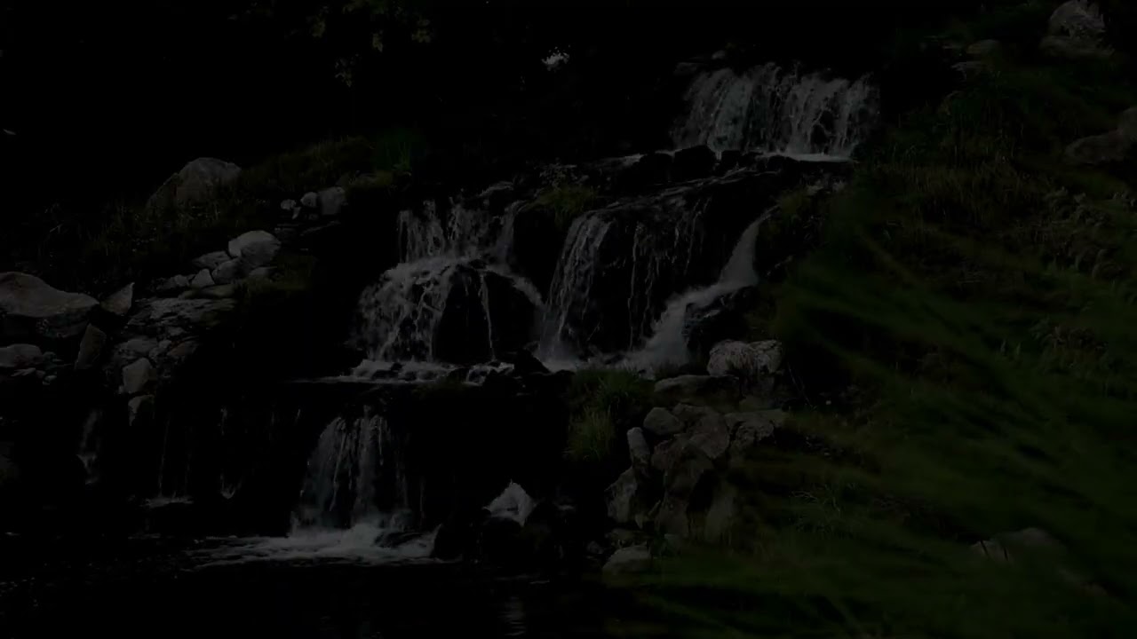 Forest WATERFALL | #11 Waterfall Dark Minimal Motion Series | Study and Concentration | 30 minutes