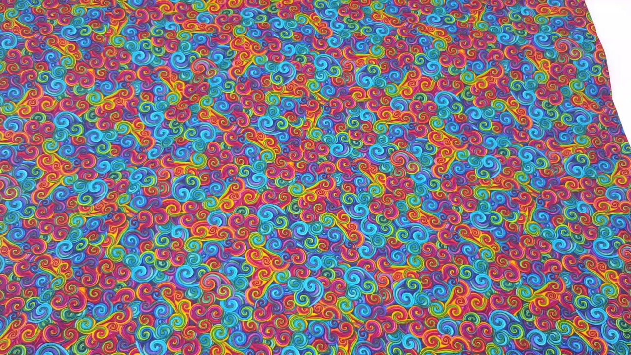 colorful fabric with small swirl blue green by Timeless Treasures