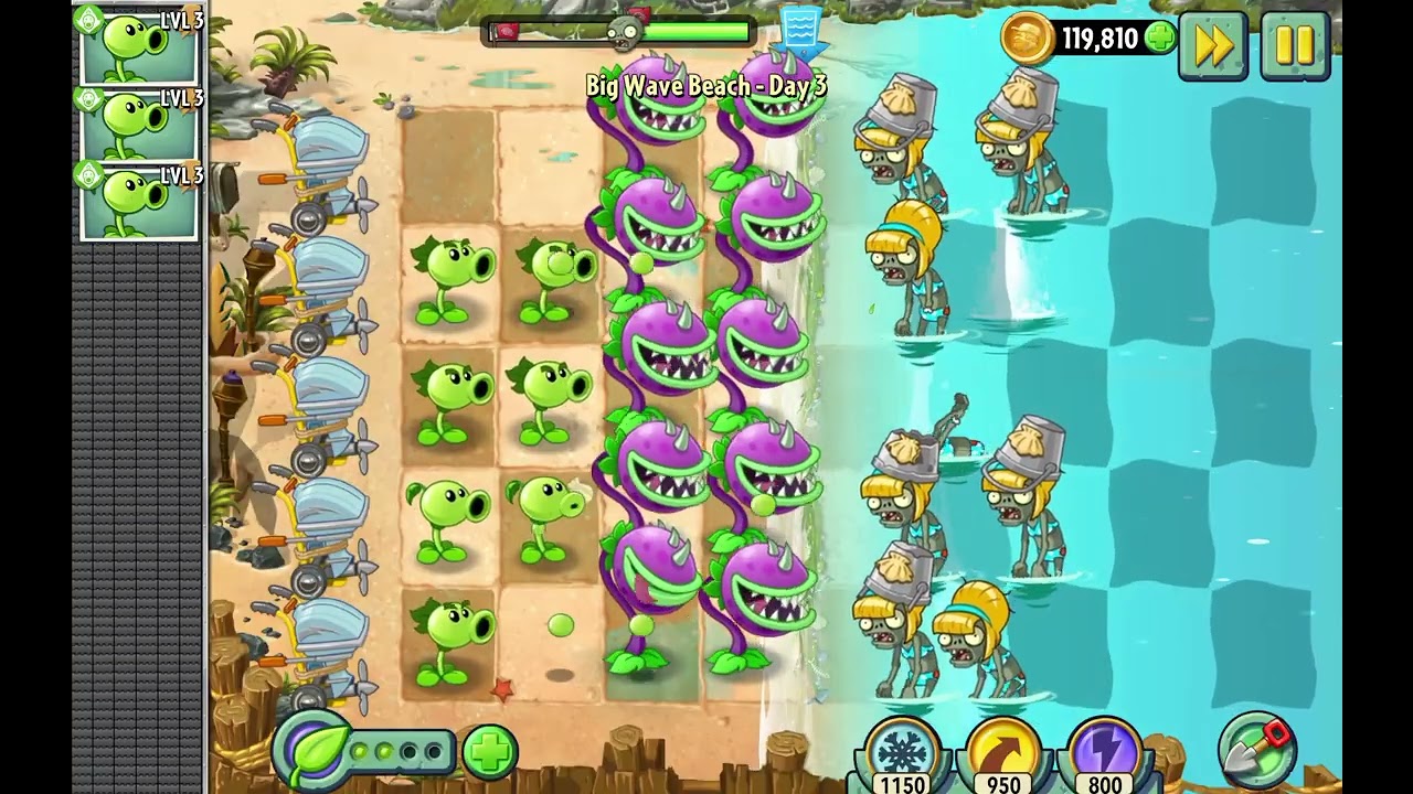 Plants Vs Zombies 2 - Big Wave Beach- Day 3