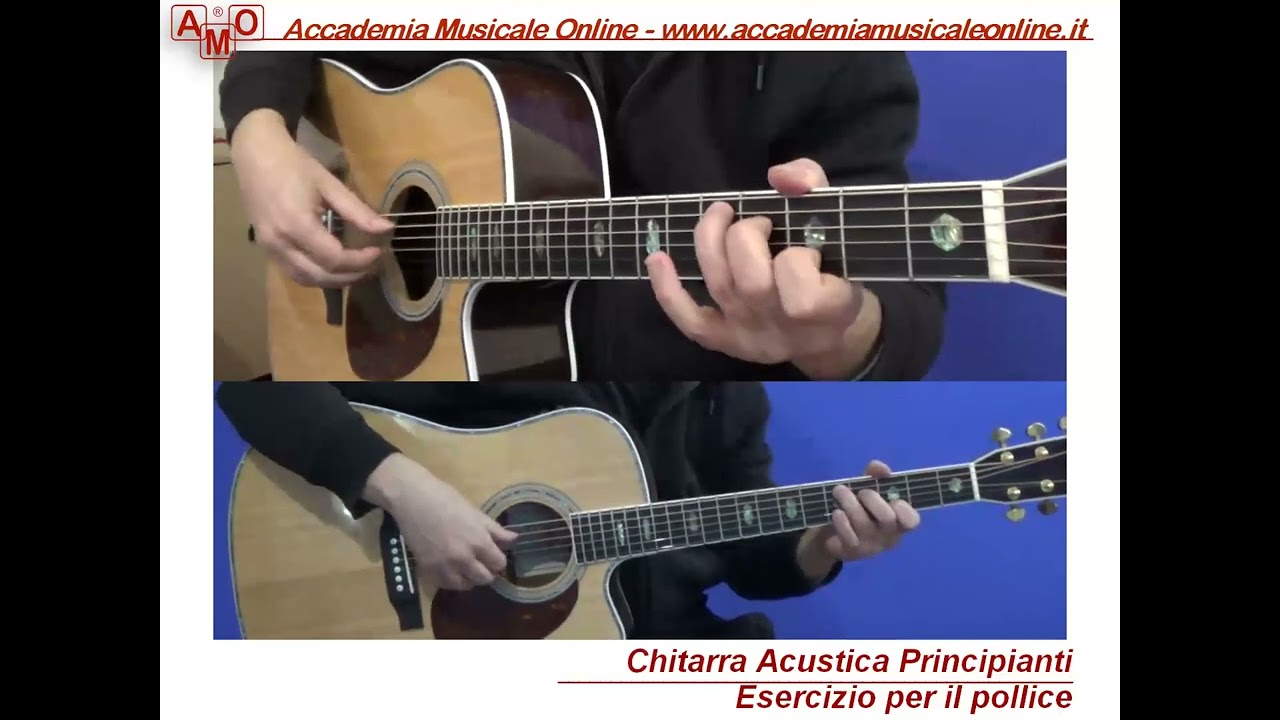 Chitarra acustica principianti. Esercizio pollice