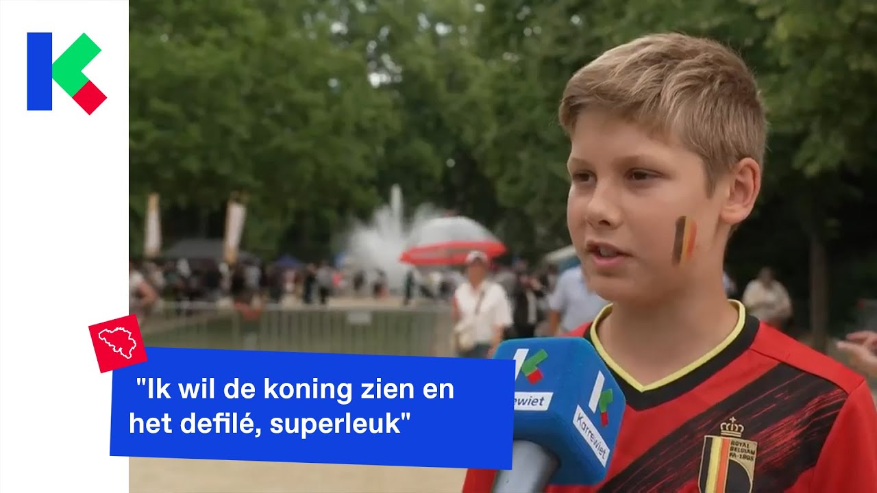 Kinderen vieren de nationale feestdag in Brussel