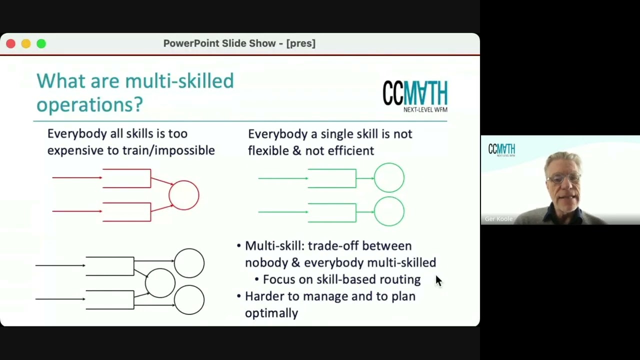 Webinar 'Mastering Multi-Skill Staffing in Contact Centers' by Ger Koole PhD - CCmath