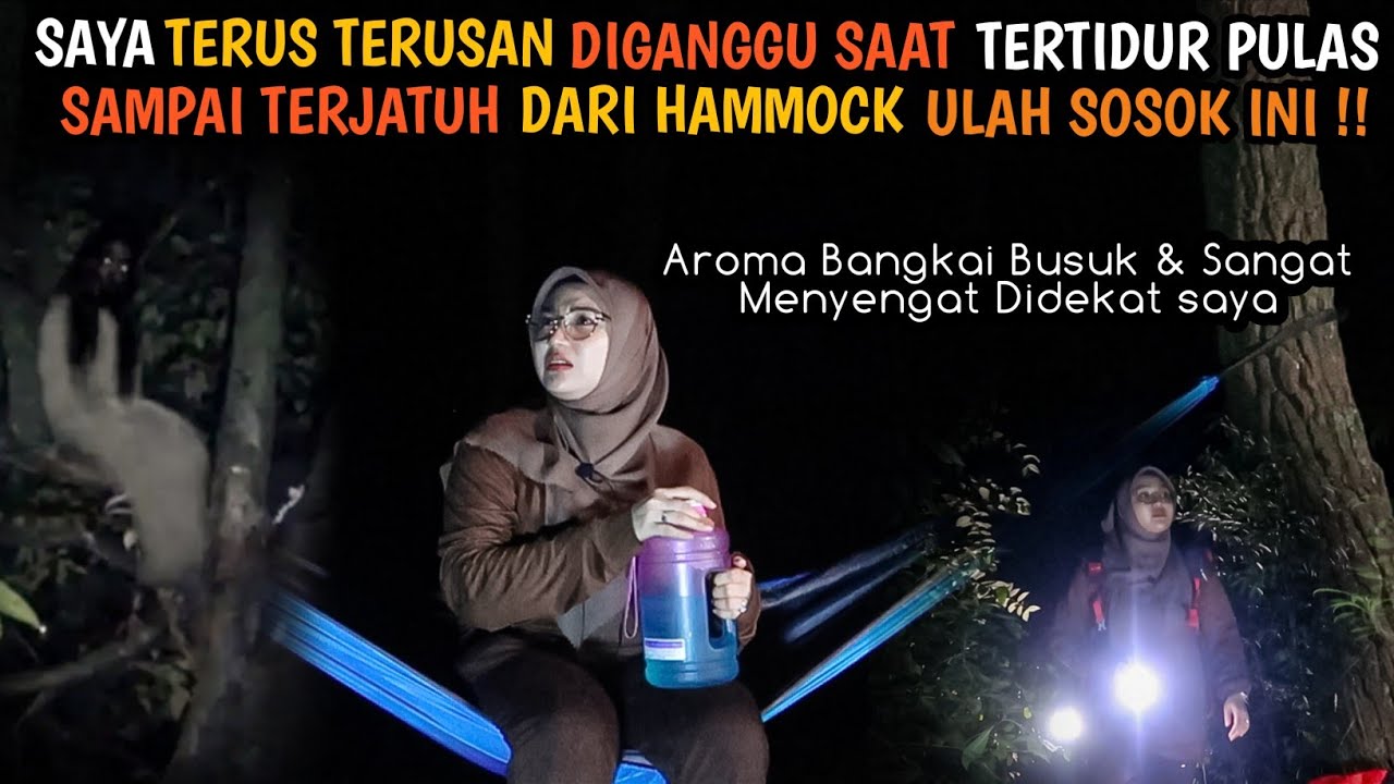 SOLO CAMPING HORROR: AKU DIDORONG KENCANG OLEH SOSOK INI SAMPAI JATUH TERJUNGKAL DARI ATAS HAMMOCK‼️