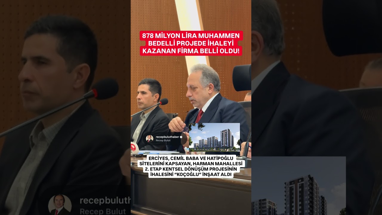 🔴 #SONDAKİKA | 878 MİLYON LİRA MUHAMMEN BEDELLİ PROJEDE İHALEYİ KAZANAN FİRMA BELLİ OLDU! #kayseri