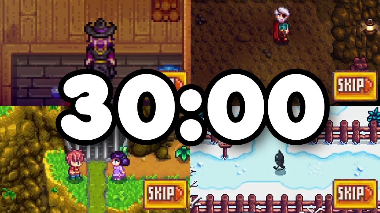 How many Stardew Valley Cutscenes can we get in 30 MINUTES?