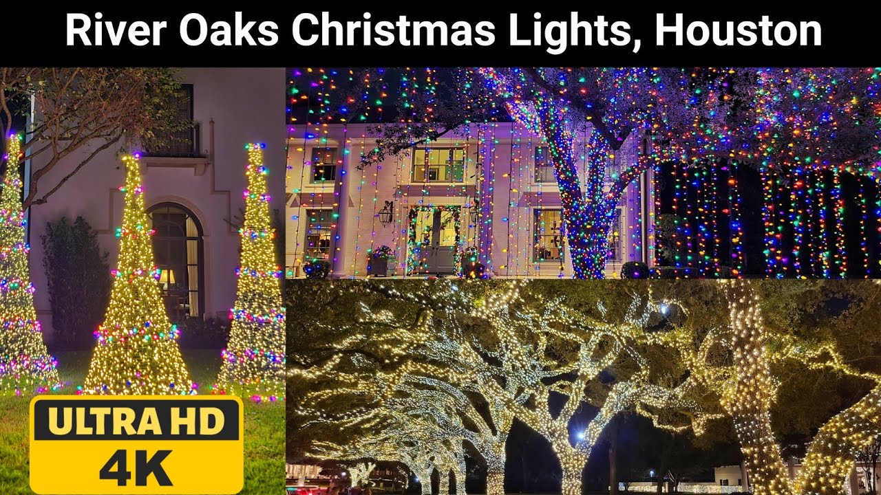 [4k] River Oaks Christmas Lights 4k UHD -  Richest Neighborhood in Houston