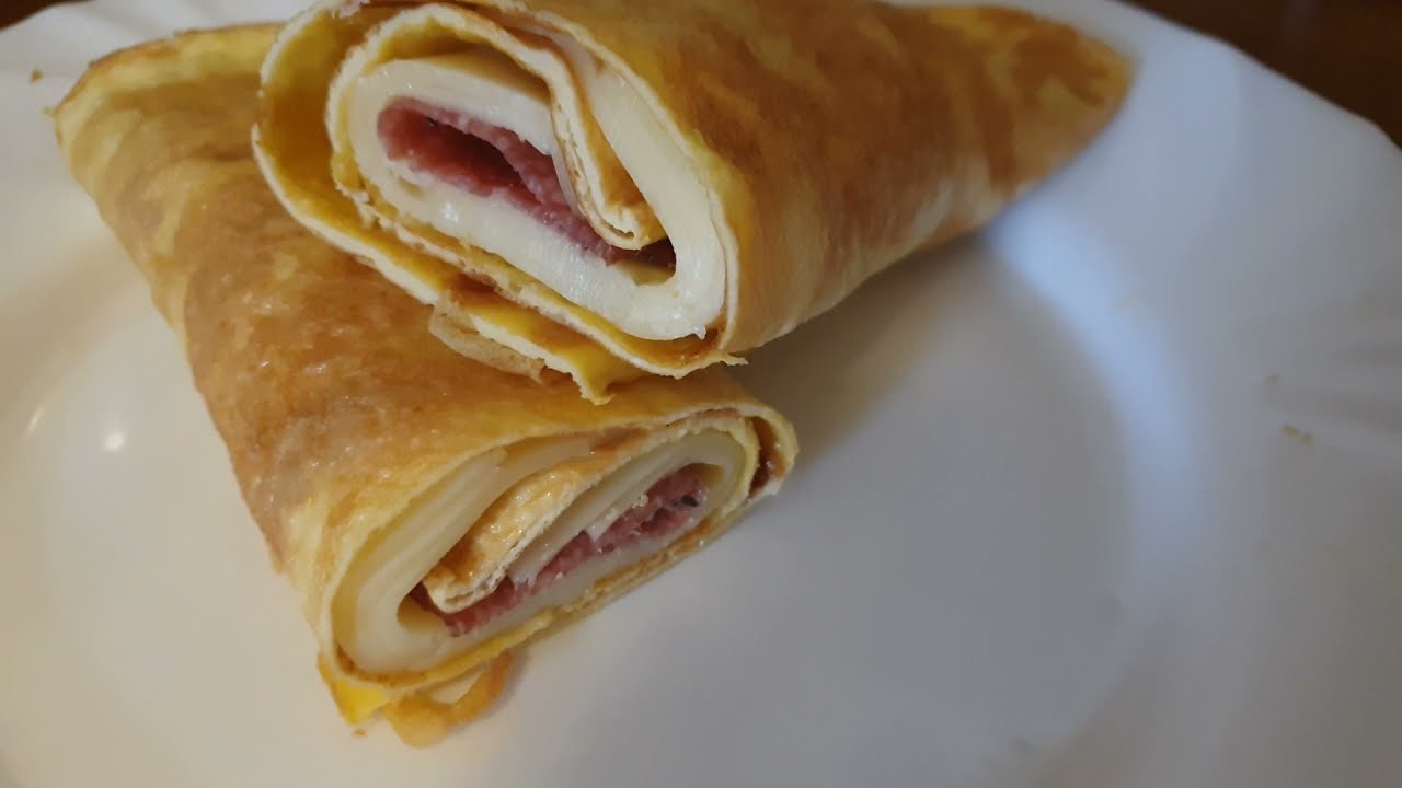 Omleta cu cascaval si salam
