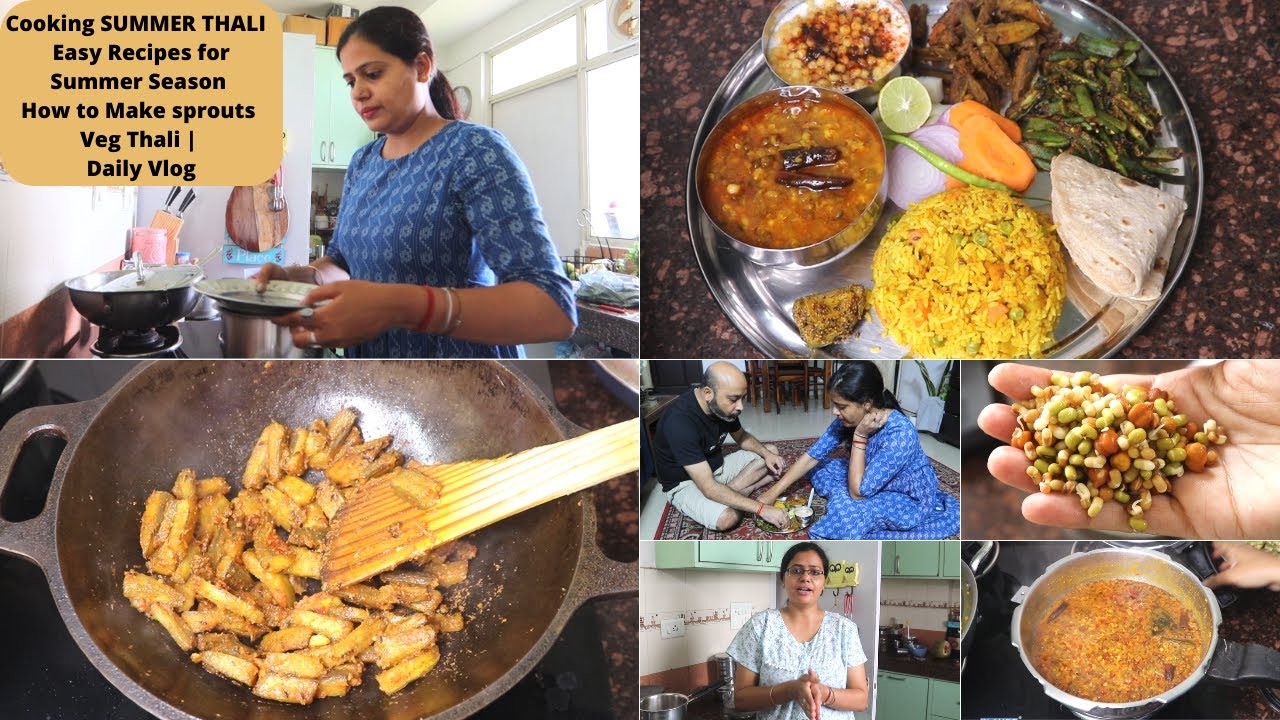 Cooking SUMMER THALI | Easy Recipes for Summer Season | How to Make sprouts | Veg Thali | Daily Vlog