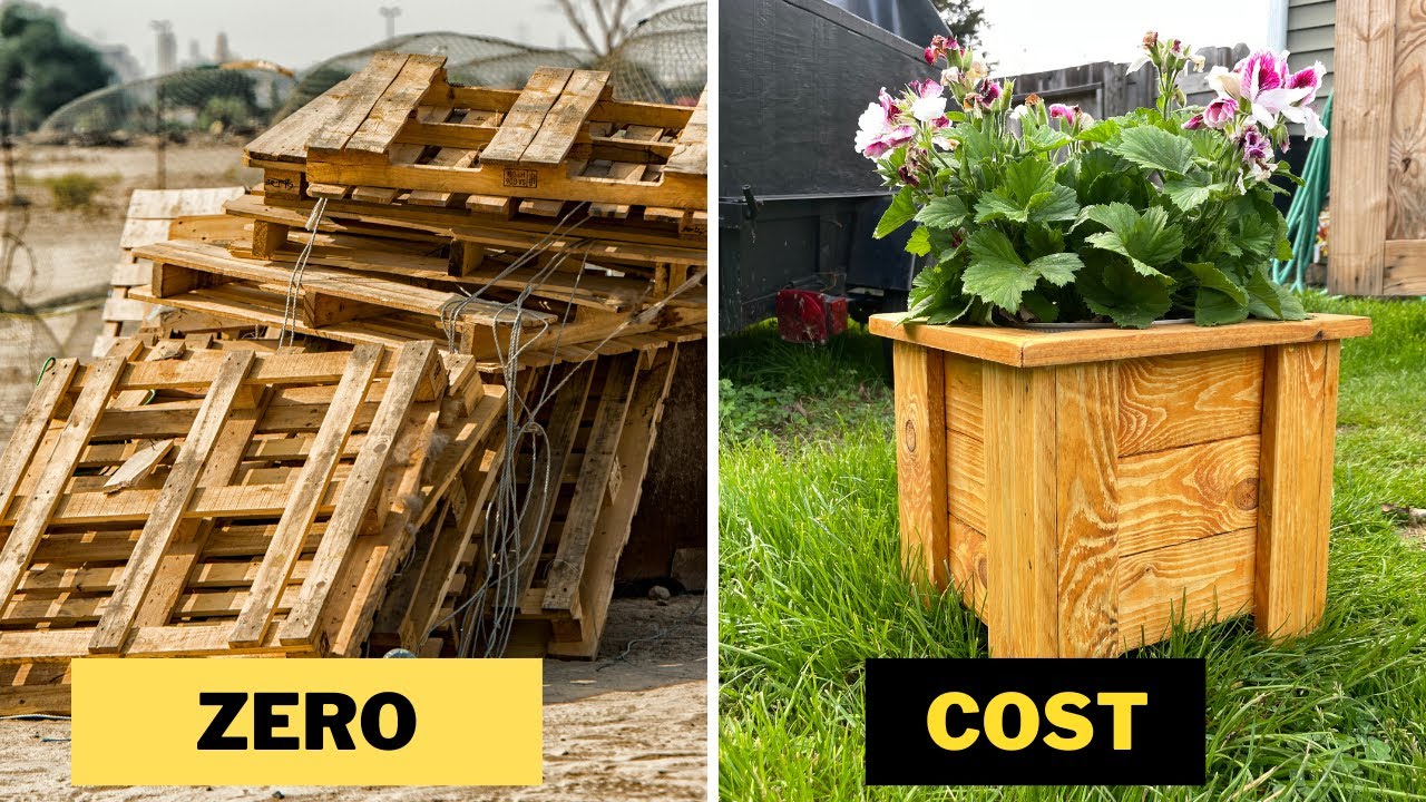 From OLD PALLET to Mini Planter Box - Easy and Free Weekend Project