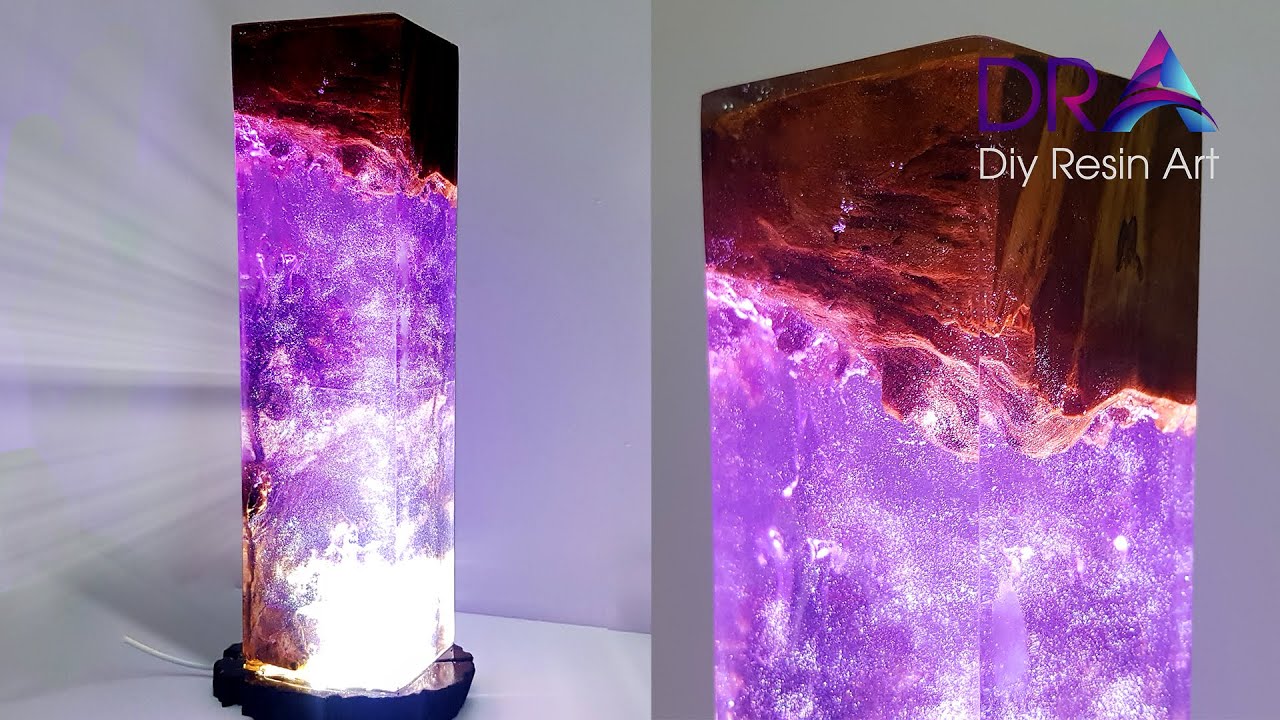 Easy making Epoxy Resin lamp Magical purple | Diy Resin Art