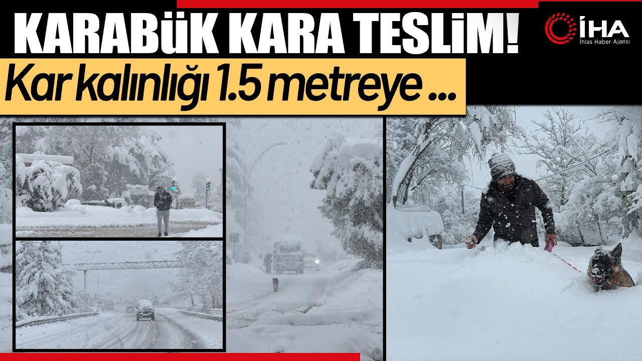 Karabük'te Etkili Olan Yoğun Kar Yağışı Hayatı Olumsuz Etkiliyor