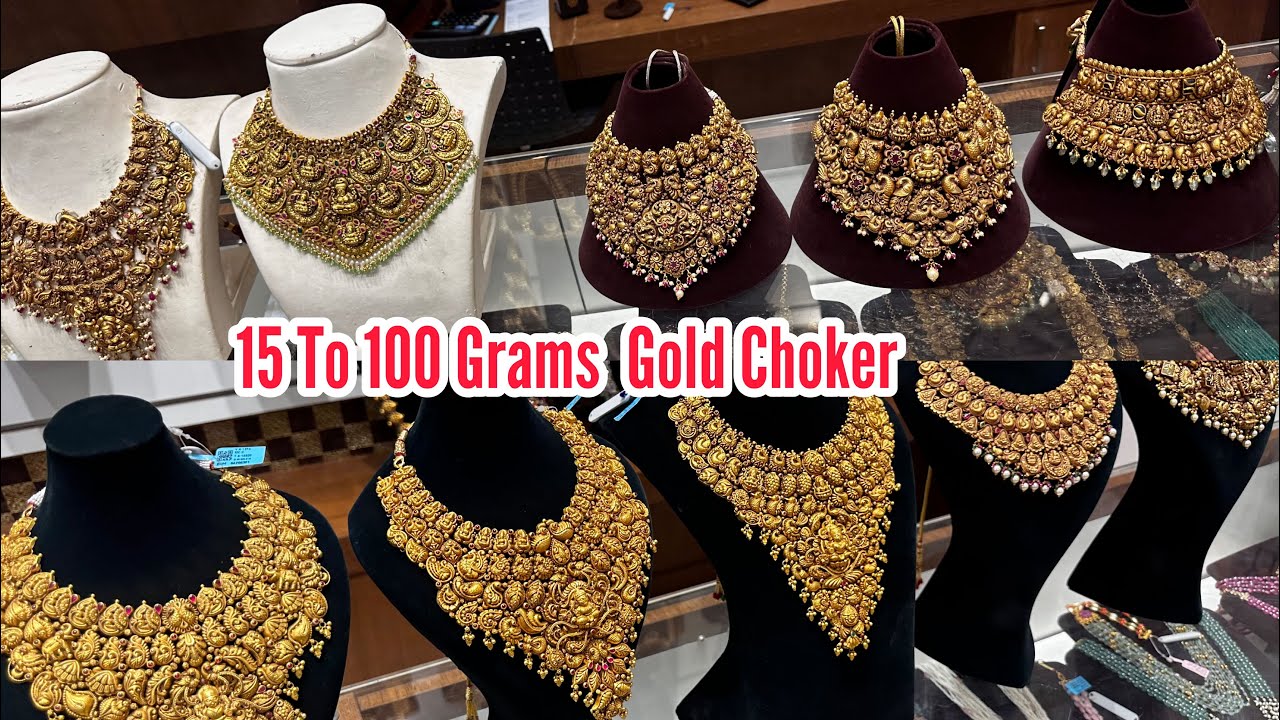 Mahalaxmi Gold Antique Choker | Pearl Kundan Work | Royal Antique Broad Necklace Statement 15 Grams