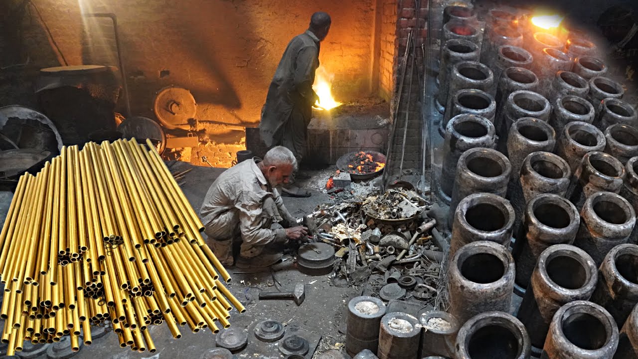 Incredible ! Complete Manufacturing Process of Brass pipes From Scrap Recycling