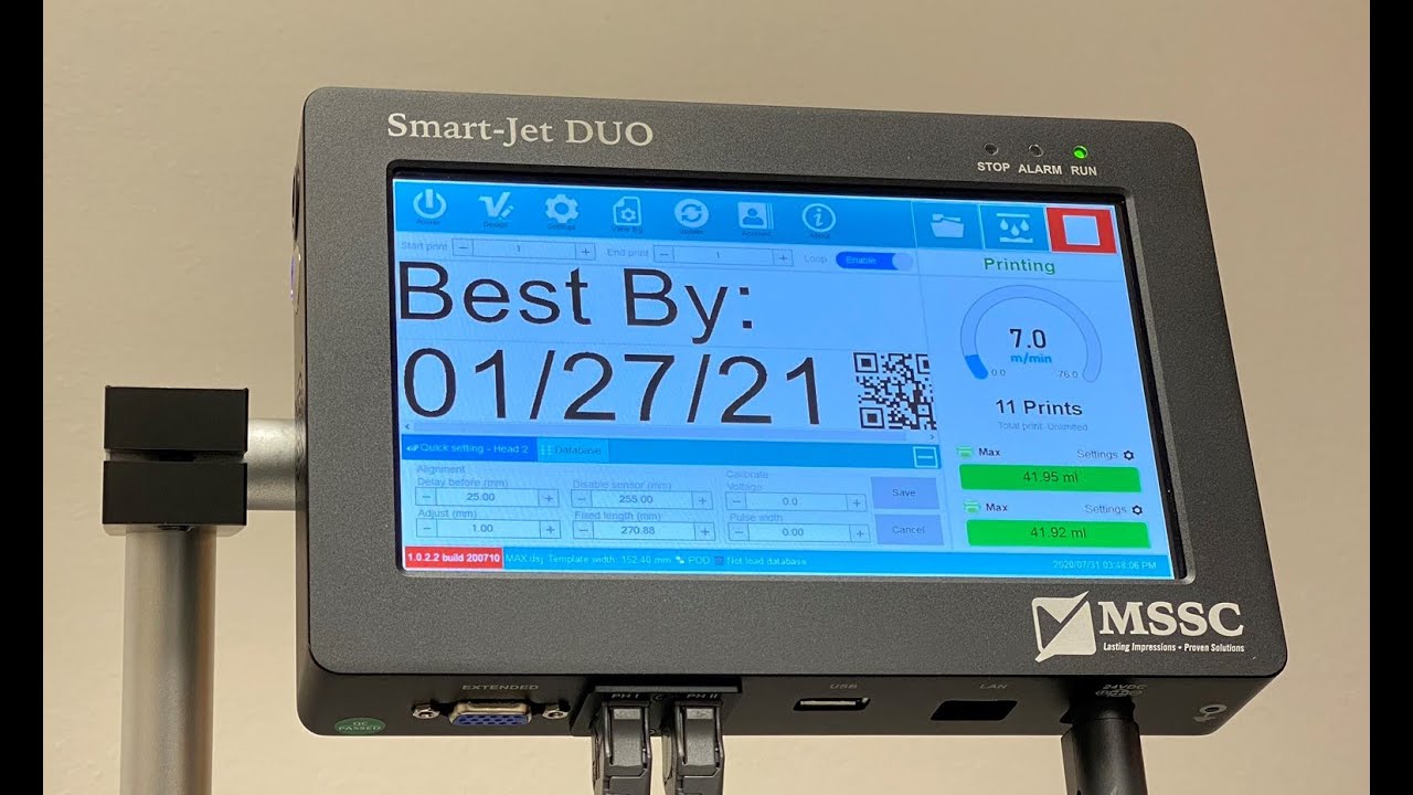 MSSC Smart-Jet Duo POD Scan Barcode and Print QR Code