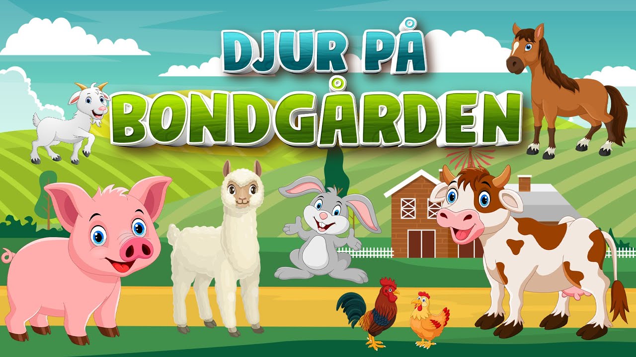 Djur f&ouml;r barn | L&auml;rande f&ouml;r sm&aring; barn | Djuren p&aring; bondg&aring;rden | L&auml;r dig fakta om Bondg&aring;rdens Djur