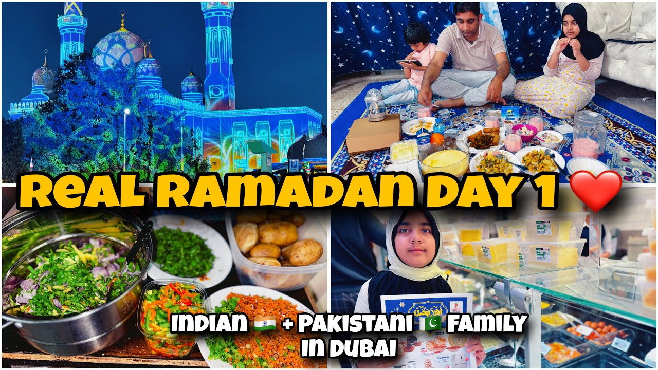 Ramadan Day 1 Vlog 🌙 Iftar & Suhoor Prep, Grocery Rush, Beautiful Mosque Lights & Family Routine