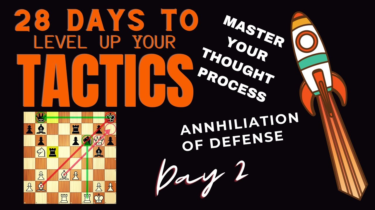 28 Days To MASTER LEVEL Chess Tactics! || ANNIHILATION OF DEFENSE || Day 2